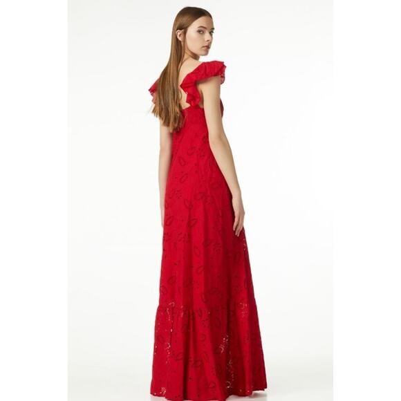 Liu Jo Milano Red Maxi Dress IT 38 US 2 Cotton Sleeveless Elegant Italian Long - Picture 1 of 10